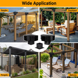 Neorexon Pergola Bracket Kit Elevated Wood Stand Kit Woodwork 4" x 4" (Actual 3.5" x 3.5"), Solid Steel DIY Pergola Hardware Kit, 6PCS Base Bracket & 4PCS 3-Way Corner Bracket & 2PCS 4-Way Bracket Neorexon