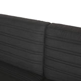 Christopher Knight Home Giovanna Outdoor 3 Seater Sofa, Dark Grey + Natural + Black Anodize Christopher Knight Home