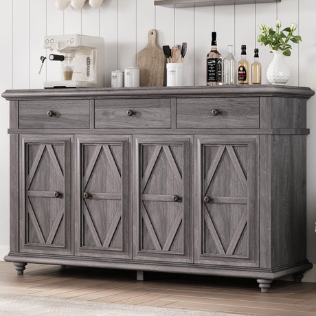 Farmhouse Buffet Cabinet with Storage, Sideboard Cabinet, Buffet Cabinet, Sideboard Buffet Cabinet with Storage, Large Wood Accent Storage Cabinet with Doors and Shelves for Entryway Living Room Jocoevol