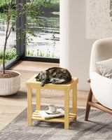 Bamneat Small Bamboo Bathroom Shower Bench with Storage Shelf, Durable Shower Stool for Shaving Legs, Indoor and Outdoor Use, Natural Bamneat