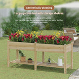 FILWH Raised Garden Bed with Legs Elevated Wooden Planter Box Stand Large Planter Stand Box for Fruits Vegetables Flowers with Divider with Bag - 72 * 24 * 30.5IN FILWH
