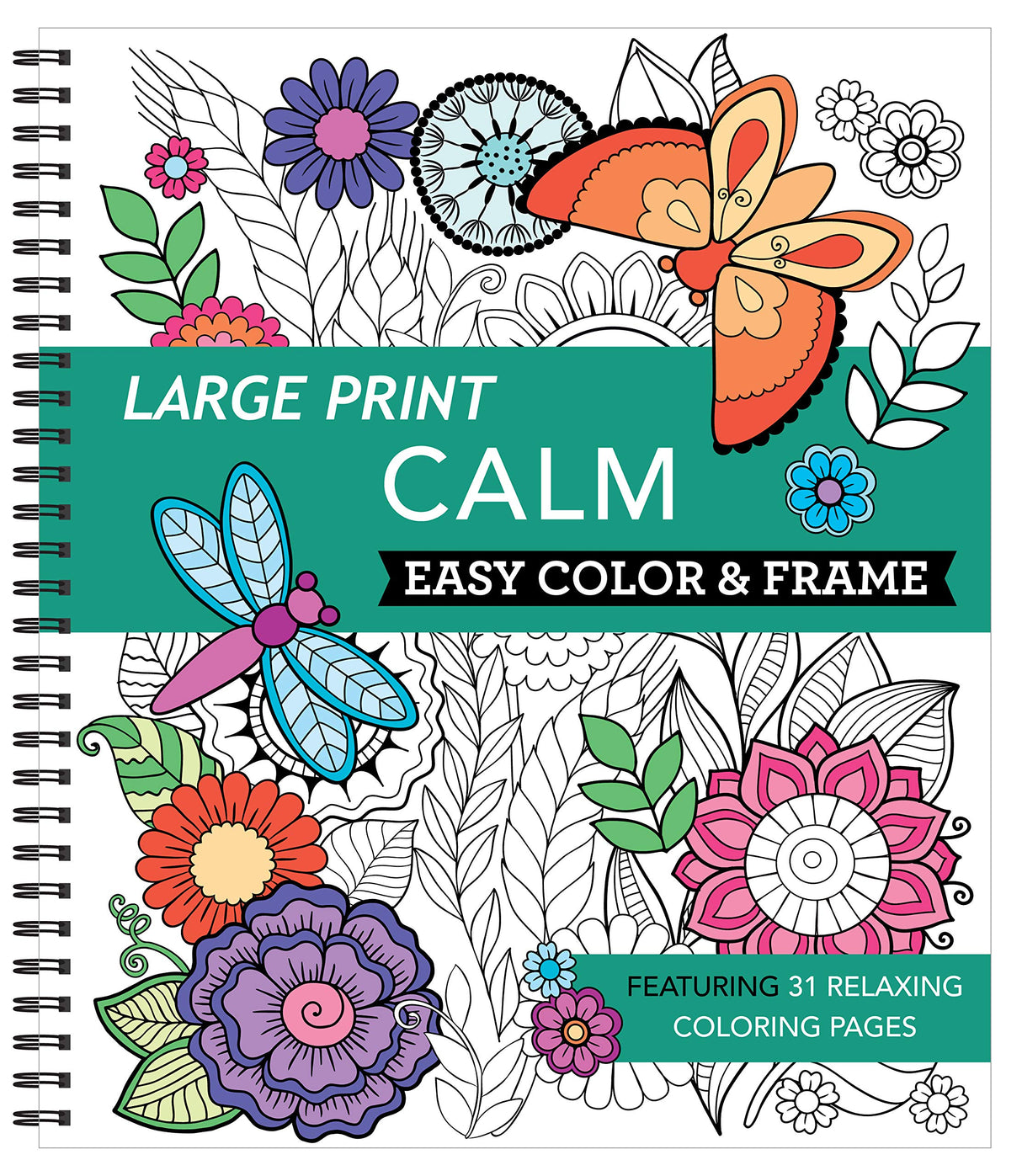 Large Print Easy Color & Frame - Calm (Stress Free Coloring Book) New Seasons