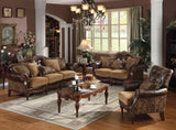 Brand 4-Piece Formal Living Room Set: Luxury Sofa, Loveseat, Single Chair and Coffee Table - Brown and Chenille Generic