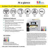 Epson EcoTank Pro ET-5880 Wireless Color All-in-One Supertank Printer with Scanner, Copier, Fax, Ethernet and PCL/Postscript, White Epson