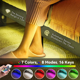 YITAHOME Queen Size LED Bed Frame with Adjustable Diamond Headboard & USB Ports in Grey YITAHOME