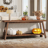 Tribesigns 70.86-Inch Console Table for Entyrway, Farmhouse 2-Tier Entry Entrance Table, Narrow Long Sofa Table Behind Couch, Rustic Brown Tribesigns