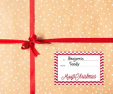 Jumbo Christmas Gift Tag Stickers 60 Count Modern Red, White, Silver, and Gold Xmas Designs - Looks Great on Gifts Presents, Wrapping Paper and Gift Bags. Paper and Presents