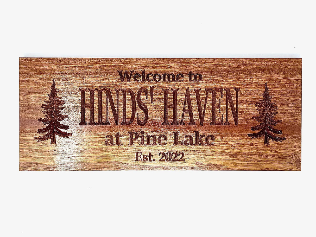 Personalized Cabin Sign Outdoor Wood Sign Welcome Sign Rustic Decor Custom Wood Sign Benchmark Signs And Gifts
