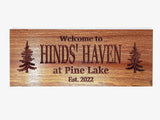 Personalized Cabin Sign Outdoor Wood Sign Welcome Sign Rustic Decor Custom Wood Sign Benchmark Signs And Gifts