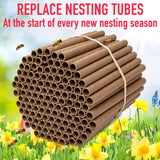 Rivajam 125 Mason Bee House Cardboard Nest Tubes Refill Pack | Solitary Bee Hive & Supplies | Starter Kit & Habitat Garden Gift | Hotels Tubes & Nest Box Inserts Liners Rivajam