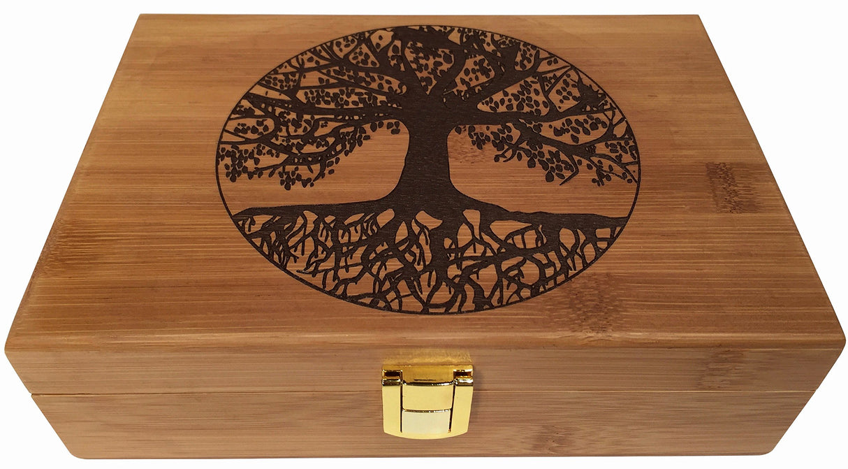 Blake & Lake Tree of Life Keepsake Box - Wooden Keepsake Box with Hinged Lid - Engraved Design - Decorative Wooden Boxes with Lids - Wood Gift Box Blake & Lake