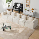 wanan 146'' Modular Sectional Couches for Living Room with Deep Seat, L-Shape Cloud Sofa Couch, High Density Memory Foam, Boneless Upholstered Couches, Easy Assembly (Warm White, 5 Seats) wanan