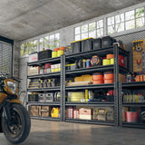 REIBII 72" H Garage Shelving 5-Tier Heavy Duty Storage Shelves 2000LBS Metal Storage Utility Rack for Commercial Warehouse Pantry Kitchen,Black,72" Hx 40" Wx18 D REIBII