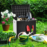 YITAHOME 31 Gallon Outdoor Storage Deck Box, Waterproof Resin Package Delivery and Storage Box with Lockable Lid for Patio Furniture Cushions, Pool Accessories, Garden Tools, Black YITAHOME