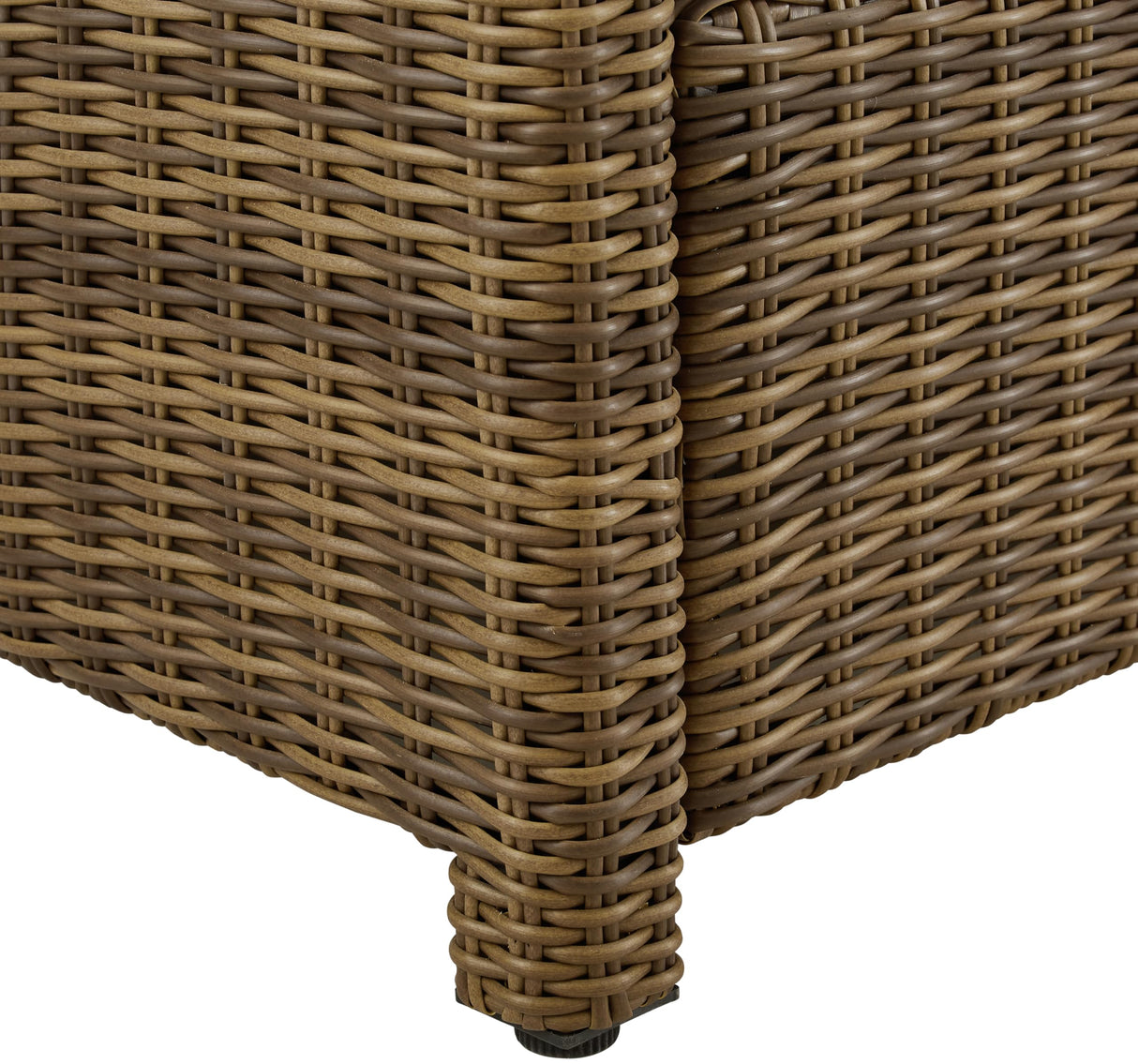 Crosley Furniture Bradenton Wicker Outdoor Ottoman Foot Rest for Patio, Deck, Porch, Brown with Sangria Cushions Crosley Furniture