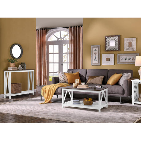 ChooChoo Farmhouse Console Table, Rustic Vintage Narrow Sofa Table for Entryway, Living Room, Hallway, 40 White ChooChoo