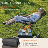 Sweetcrispy Zero Gravity Chairs, Set of 2 Portable Recliner Beach Camping Patio Outdoor Folding Lounge Chair with Cup Holder Trays and Adjustable Pillow for Poolside, Garden, Backyard, Lawn (Black) Sweetcrispy