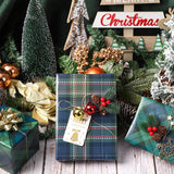 LeZakaa Christmas Green Wrapping Paper, 12 Folded Sheet with 4 Different Tartan Plaid Design for New Year Celebrations Holiday Gift Wrapping, 27.5 x 19.6 inches Per Sheet LeZakaa