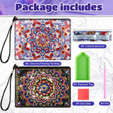 Geyoga 2 Pieces DIY Diamond Painting Purses 5D DIY Diamond Painting Handbag Diamond Art Wristlet Clutch Bag for Women Girls Art Craft Makeup Gift (Mandala) Geyoga