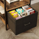 Rolanstar Bookshelf 5 Tier with Removable Drawer, Tall Narrow Bookcase, Industrial Wooden Display Shelves for Bedroom, Living Room, Office, Kitchen, Rustic Brown Rolanstar