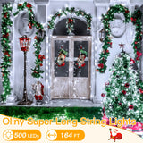 Ollny Christmas Lights, 500LED 164FT Long Christmas Tree Lights with 8 Modes Remote Timer IP44 Waterproof, Outdoor Christmas Lights for Tree House Yard Outside Xmas Decorations White Ollny