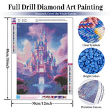Fountor Diamond Art Kits for Adults Beginners, DIY Castle Diamond Painting Kits Cartoon for Adults, Cartoon Castle Gem Art Kits for Gift Home Wall Decor 12x16 inch Fountor