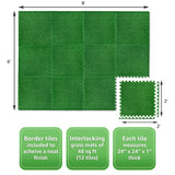 Sorbus Grass Foam Floor Tiles - 12 Interlocking Mats of 24"X24” Total of 48 Sq Ft for Kids Outdoor Toys, Playroom, Deck, Patio, Basement Home Gym - Artificial Carpet Grass Turf Indoor Outdoor Flooring Sorbus
