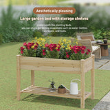 FILWH Raised Garden Bed with Legs Elevated Wooden Planter Box Stand Large Planter Stand Box for Fruits Vegetables Flowers with Divider with Bag - 48 * 24 * 30.5IN FILWH