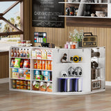 PAKASEPT Reception Desk with Counter for Retail & Checkout,Modern Front Reception Counter with Drawers & Open Shelves,L-Shaped Retail Counter with Storage for Countertop,Beauty Salon,Shop,Bar,White PAKASEPT