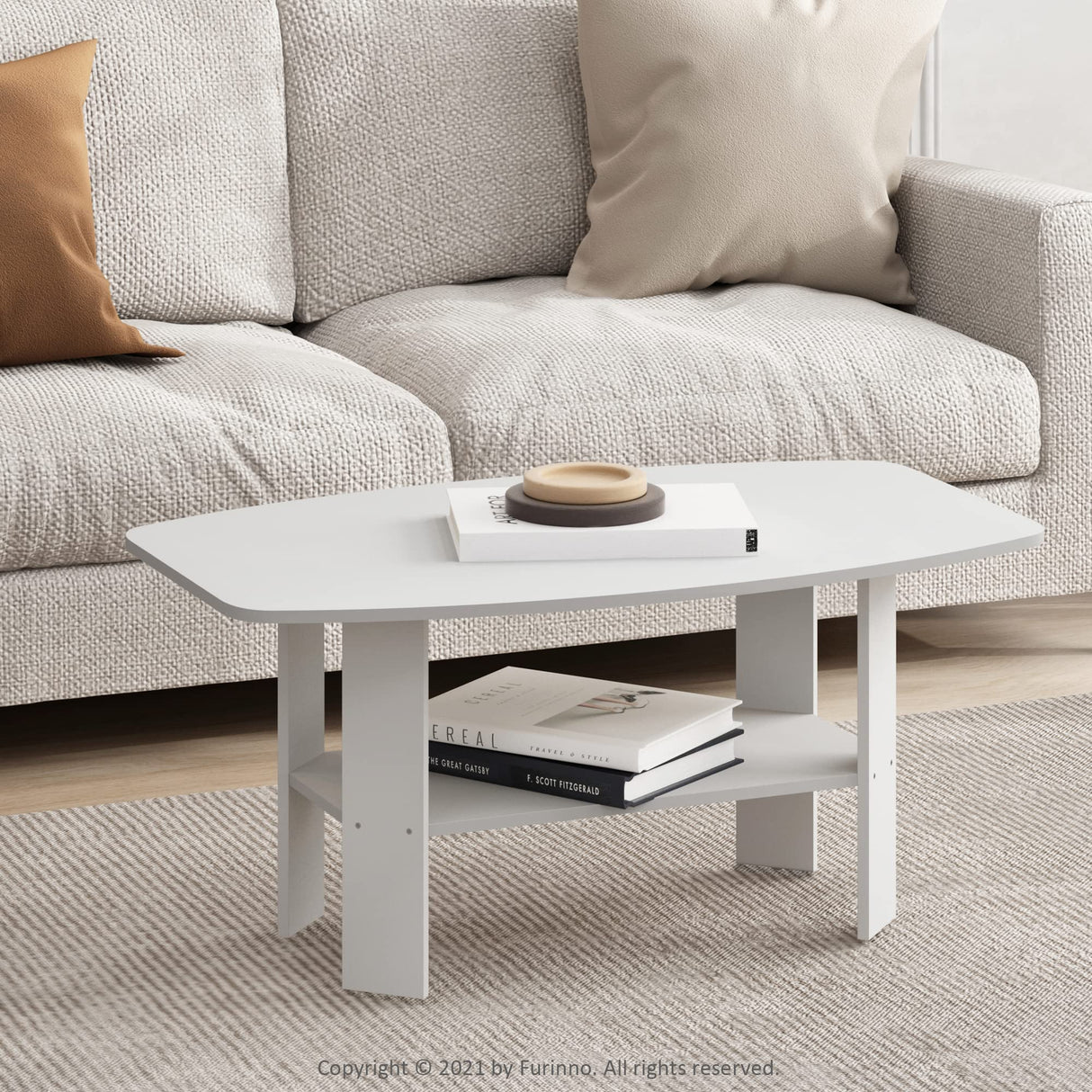Furinno Simple Design, Coffee Table, White Furinno