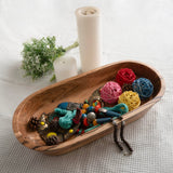 Wooden Dough Bowl – Handmade Decorative Bowls for Home Decor, Bathroom, Kitchen Counter & More - Acacia Wood Large Dough Bowl Fits Cosmetics, Keys & Other Knick Knacks – Great Boho Home Decorations Luxe Designs