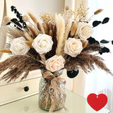100pcs Artificial Flowers Arrangement With Vase Included, Dining Table Centerpiece Decorations, Fake Flowers in Vase, Dried Pampas Grass Floral Centerpieces, Coffee Table Decor, Centro de Mesa RyddeligHome