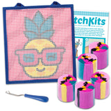 LatchKits PlayMonster for Wall Hangings & Mini-Rugs - Pineapple - Craft Kit with Easy, Color-Coded Canvas, Pre-Cut Yarn & Latch Hook Tool - Perfect DIY Craft for Kids - Ages 6 and Up, Small, Multi LatchKits
