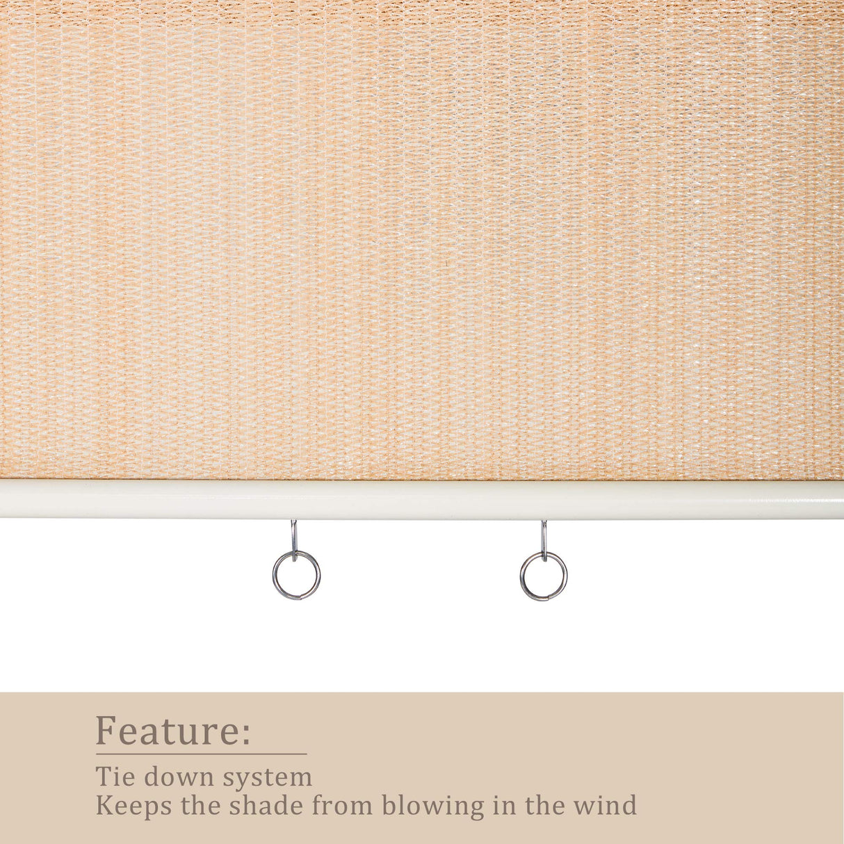 VICLLAX Outdoor Roller Shade, Patio Blinds Roll Up Shade (8' W X 8' L), Wheat VICLLAX