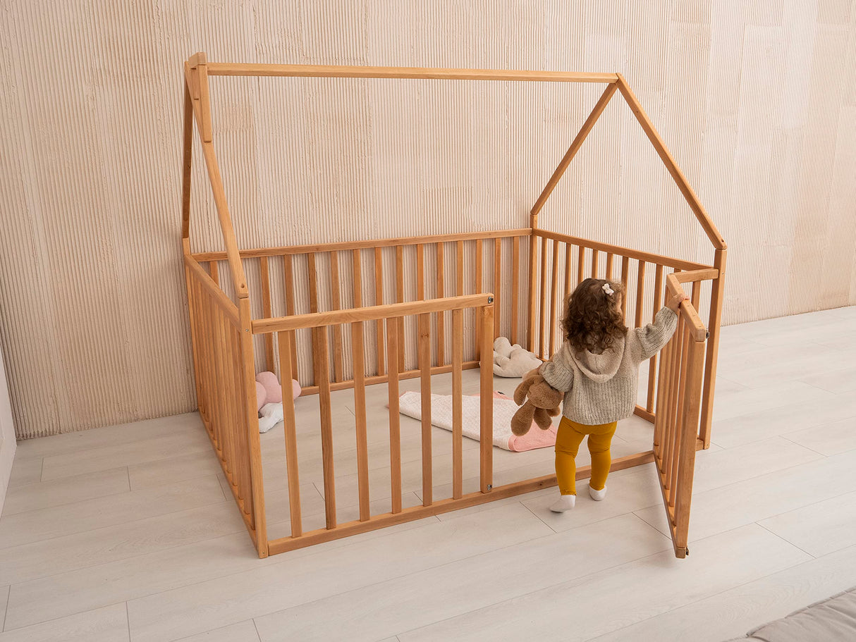 BUSYWOOD Floor Bed Frame for Kids - Montessori Floor Bed with Rails - Floor Bed for Boy - Girl Bed - Kid Bed Frame - Floor Bed Frame Toddler (Model 21) BUSY WOOD