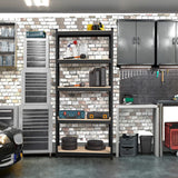 Yaheetech Standing Shelf Units, 5 Tier Storage Shelf, Heavy Duty Shelving, Adjustable Garage Shelves, Utility Rack Shelf Unit, Basement Warehouse Shed, 35.5″W× 12″D × 71″H - Black Yaheetech