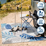 JONATHAN Y Tropics Palm Leaves Indoor Outdoor Area Rug 3X5 Gray/Blue, Boho for Backyard, Patio, Porch, Easy-Cleaning, High Traffic, Pet-Friendly, Non-Shedding (AMC100A-3) JONATHAN Y