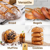 Golden Nature Double Layer Bamboo Bread Box for Kitchen Countertop, Large Wooden Storage Box W/Clear Display Windows, Food Keeper for Muffins, Bagels & Cookies Golden Nature