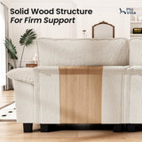 PHI VILLA Cloud Modular Couches Sets, 2 Pieces Comfy Sectional Sofa Set with Loveseat, 5-Seater Upholstered Couch for Living Room, Corduroy, Beige PHI VILLA