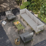 Sundale Outdoor 7 Pieces Metal Patio Furniture Set, Outdoor Sectional Sofa w/6 Inch Olefin Cushion and Coffee Table, Modern Outdoor Conversation Sets Sundale Outdoor