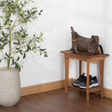 VICTORY RELAX Shower Stool Wood, 2-Tier Wooden Shower Bench for Inside Bathroom Sitting, Heavy Duty Chair with Storage Shelf, Acacia Wood Waterproof - Natural VICTORY RELAX