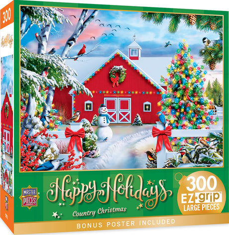 MasterPieces 300 Piece EZ Grip Jigsaw Puzzle - Country Christmas - 18"x24" Masterpieces