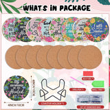 Sitsink Christian Diamond Painting Coasters - 8 Pcs Christian Bible Verse Diamond Art Coasters Kit, DIY Diamond Dot Coasters Kits for Adults, Bible Verse Diamond Painting Coasters Kits with Holders Sitsink