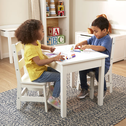 Melissa & Doug Wooden Table & Chairs - White