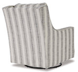Signature Design by Ashley Kambria Striped Upholstered Swivel Accent Glider Chair, Ivory & Black Signature Design by Ashley