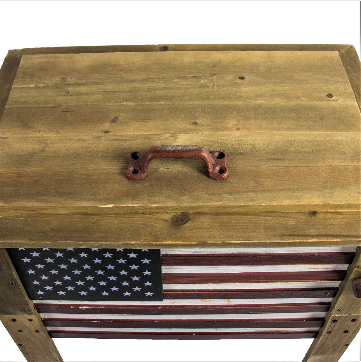 Wooden Patio Beverage Cooler for Porch, Deck or Patio - American Flag Design - 57 Qt - Backyard Expressions BACKYARD EXPRESSIONS PATIO · HOME · GARDEN