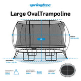 Springfree Oval Outdoor Backyard Trampoline w/Safety Flexi Net Enclosure & Soft Edge Mat - Springless Recreational and Fitness Trampolines for Kids, Adult and Family Jumping Springfree