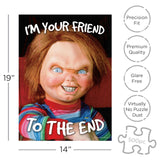 AQUARIUS Chucky I'm Your Friend 500pc Puzzle (500 Piece Jigsaw Puzzle) - Glare Free - Precision Fit - Officially Licensed Chucky Movie Merchandise & Collectibles - 14x19 Inches AQUARIUS