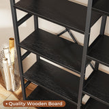 SUPERJARE Triple 5 Tier Bookshelf, Bookcase with 14 Open Display Shelves, Wide Book Shelf Book Case for Home & Office, Black SUPERJARE