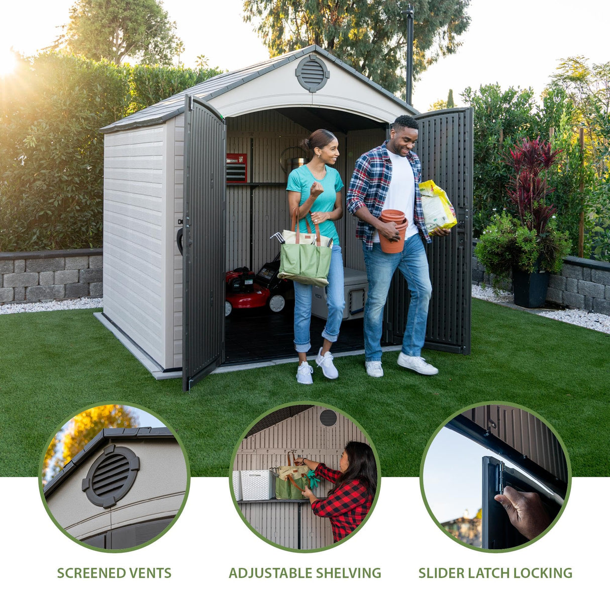 Lifetime Outdoor Storage Shed, 8 x 7.5 Foot Lifetime